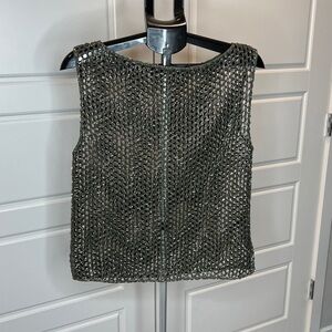 All Saints Metallic Gray Tank Top